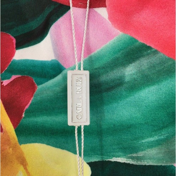 NWT CARLA RUIZ 99066 Size: Spain 42 /US 10 Rojo Red Floral Midi Dress - Picture 4 of 6